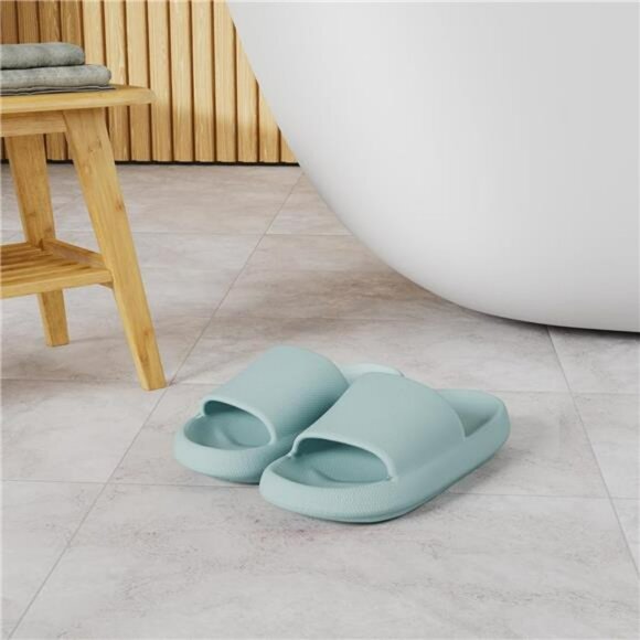 Thick Cushion Shower Slides Non Slip Quick Dry Bathroom Sandals Pool Shoes - Picture 2 of 7